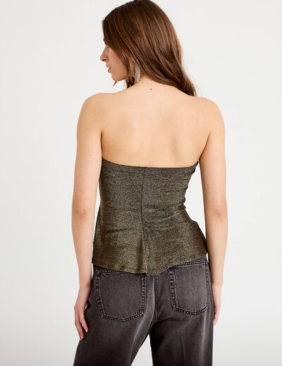 Bustier sans manches couleur or femme