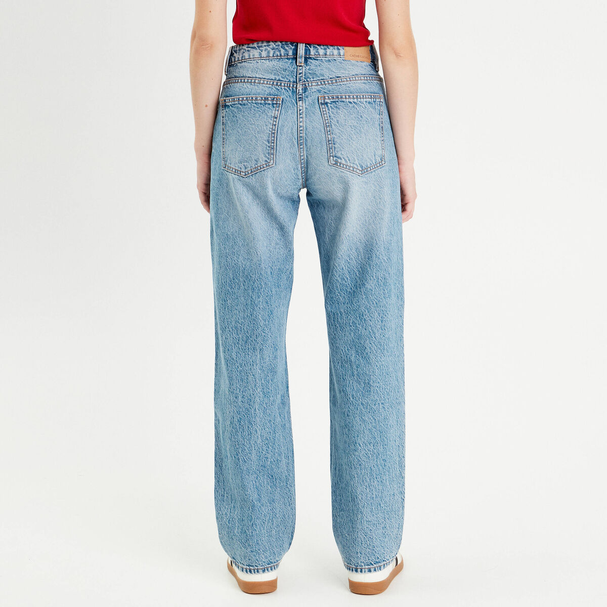 Jeans droit 5 poches denim double stone femme