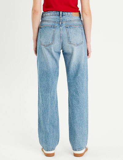 Jeans droit 5 poches denim double stone femme