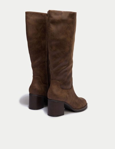 Bottes &agrave; talon marron femme