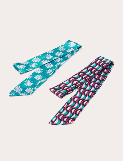 Lot 2 foulards multi-usage noir femme