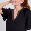 Blouse manches courtes noir femme