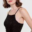 Débardeur ajusté cropped col montant noir femme