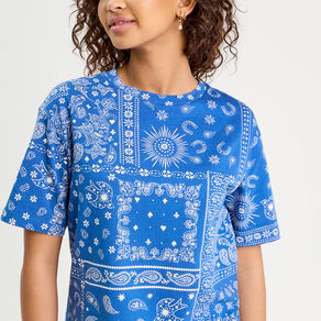 t shirt manches courtes bleu femme T-shirt manches courtes bleu femme