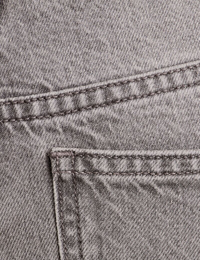 Jeans droit 5 poches denim gris femme