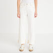 Jeans droit &agrave; revers denim blanc femme