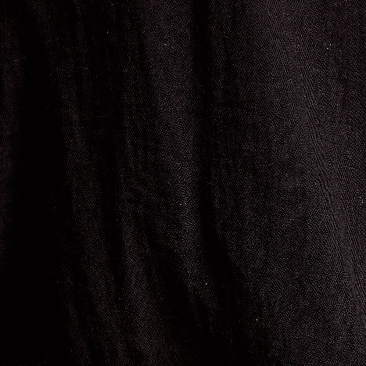 Blouse ample pliss&eacute;e manches longues noir femme