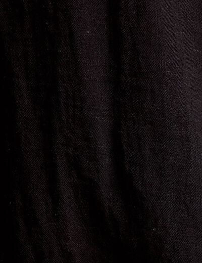 Blouse ample pliss&eacute;e manches longues noir femme