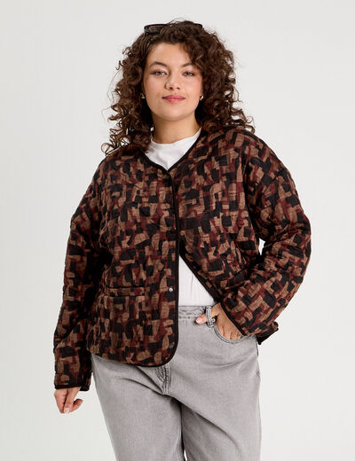 Veste matelassée marron cognac femme