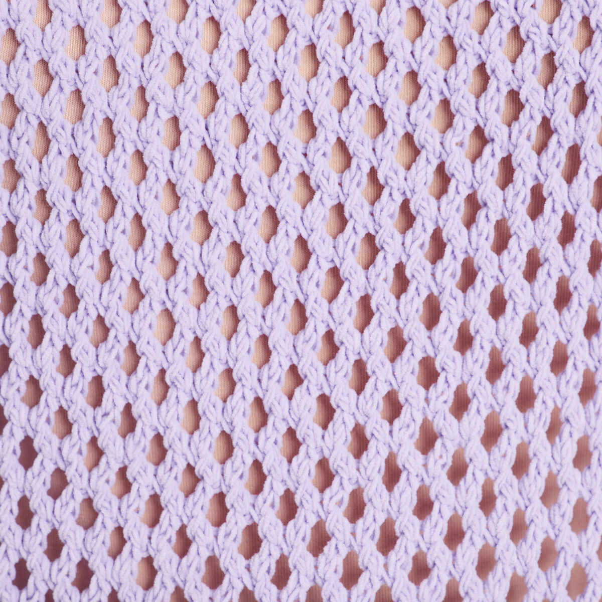 Pull ajouré col rond parme femme