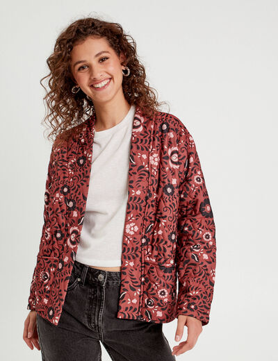 Veste effet matelassé rose femme