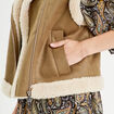 Blouson sans manches zippé taupe femme