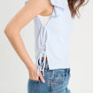 T-shirt noeuds côtés bleu femme