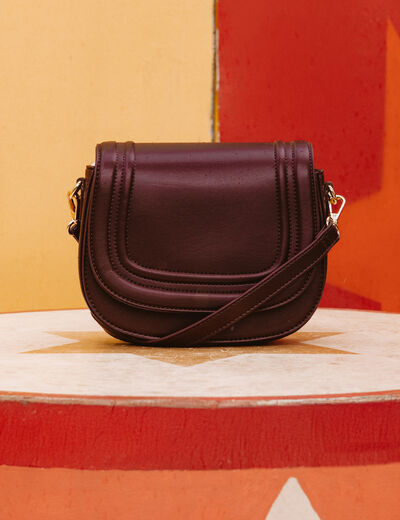 Sac arrondi bordeaux femme