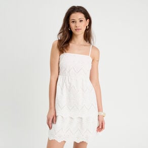 robe evasee broderie anglaise blanc femme Robe évasée broderie anglaise blanc femme