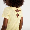 T-shirt noeuds dos jaune clair femme