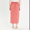 Jupe midi droite fendue vieux rose femme