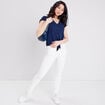 Blouse manches courtes bleu marine femme