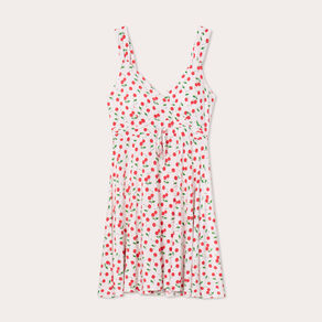 Robe évasée bretelles blanc femme