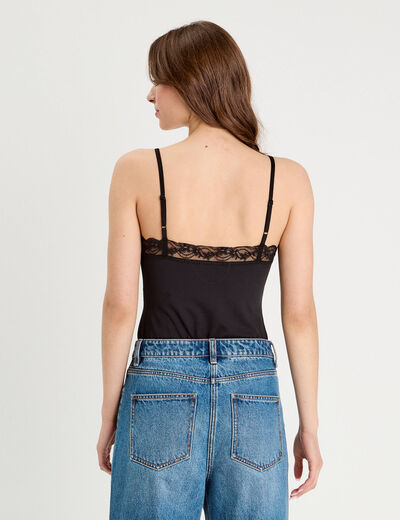 Body avec dentelle noir femme