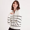 Gilet zippé manches longues ecru femme