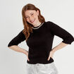 Pull manches courtes noir femme
