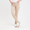 Jeans slim 5 poches taupe femme