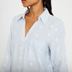 Chemise droite manches longues bleu clair femme