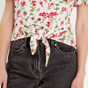 chemise manches courtes nouee blanc femme Chemise manches courtes nouée blanc femme