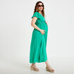 Robe longue &eacute;vas&eacute;e vert femme