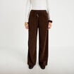 Pantalon bootcut taille standard velours marron fonc&eacute; femme