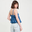 Top bretelles fines bleu fonc&eacute; femme