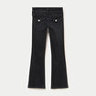 Jean bootcut taille basse denim noir femme