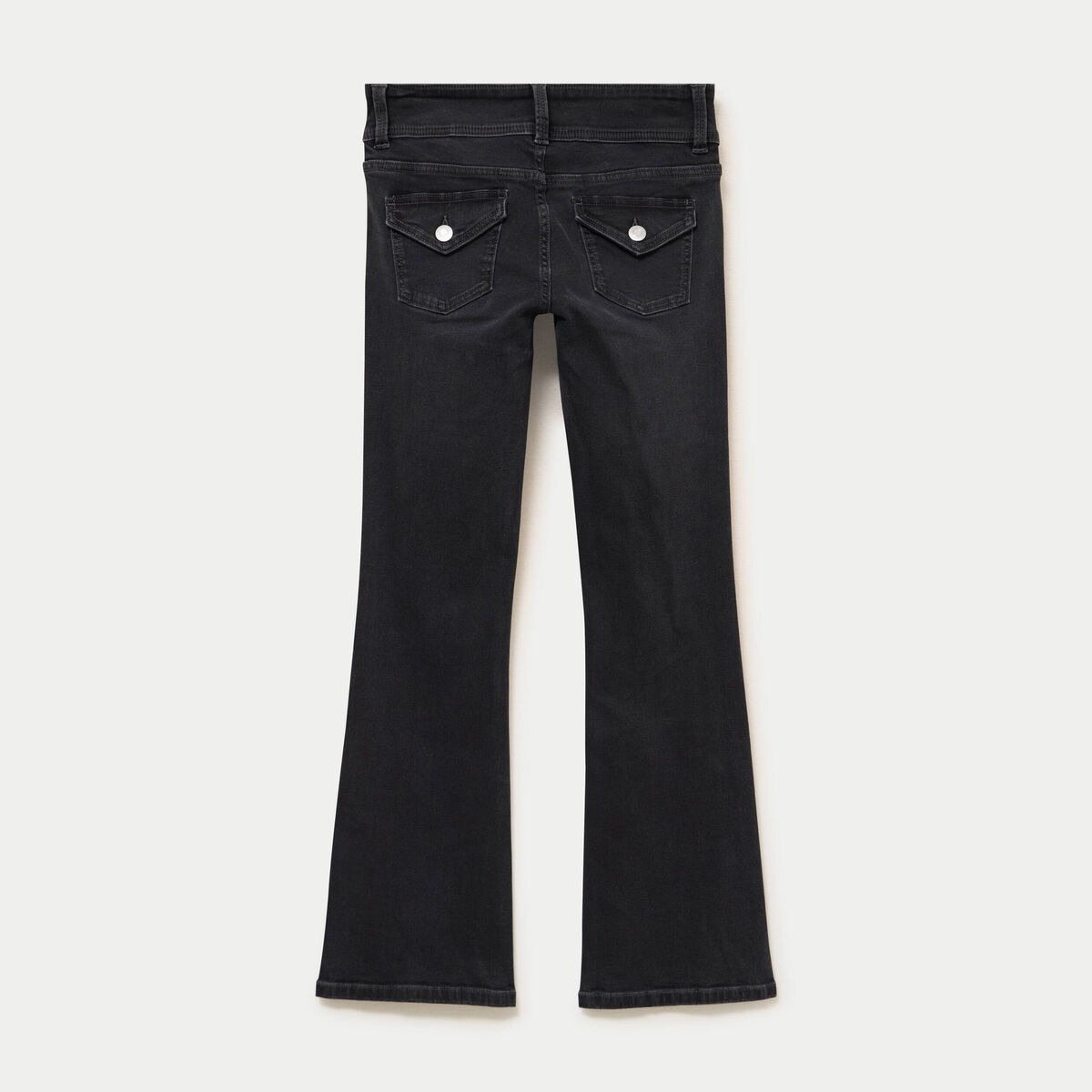 Jean bootcut taille basse denim noir femme