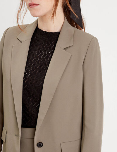Veste blazer fluide vert kaki femme