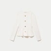 Top p&eacute;plum ajust&eacute; manches longues ecru femme