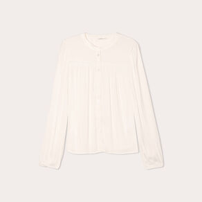 Blouse manches longues satin ecru femme