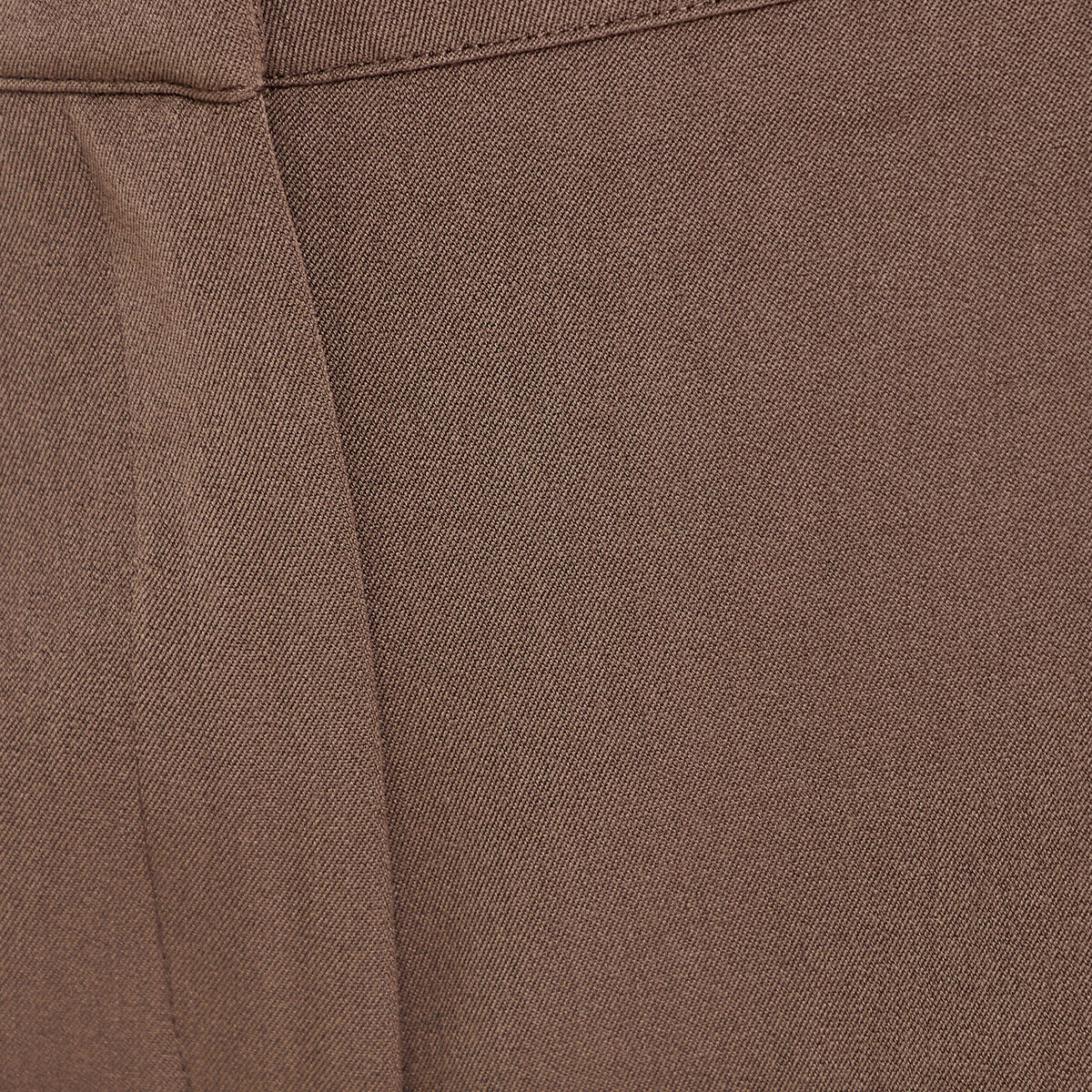 Pantalon large taille haute taupe femme