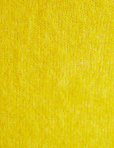 Pull avec col rond jaune or femme
