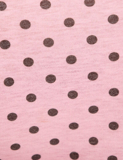 T-shirt ajust&eacute; col rond manches longues rose corail femme