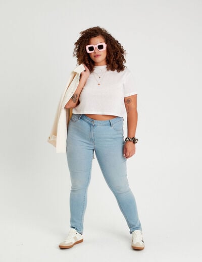 Jeans slim denim dirty femme
