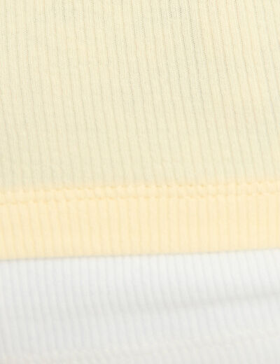 D&eacute;bardeur ajust&eacute; col rond jaune pastel femme