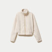 Veste zipp&eacute;e effet polaire beige femme