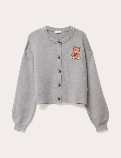 Gilet manches longues gris foncé femme