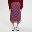 Jupe longue &eacute;vas&eacute;e rouge cerise femme