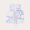 Blouse nouée sans manches blanc femme