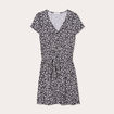 Robe évasée boutonnée noir femme