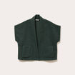 Gilet oversize cropped manches courtes vert fonc&eacute; femme