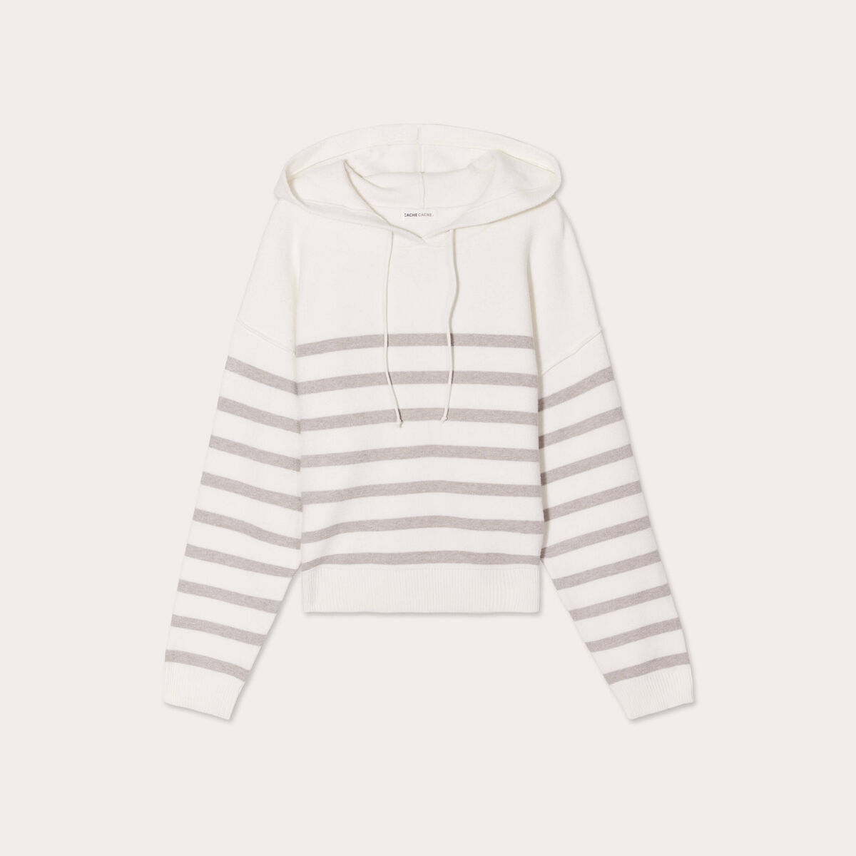 Pull à capuche gris clair femme