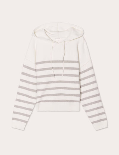 Pull à capuche gris clair femme